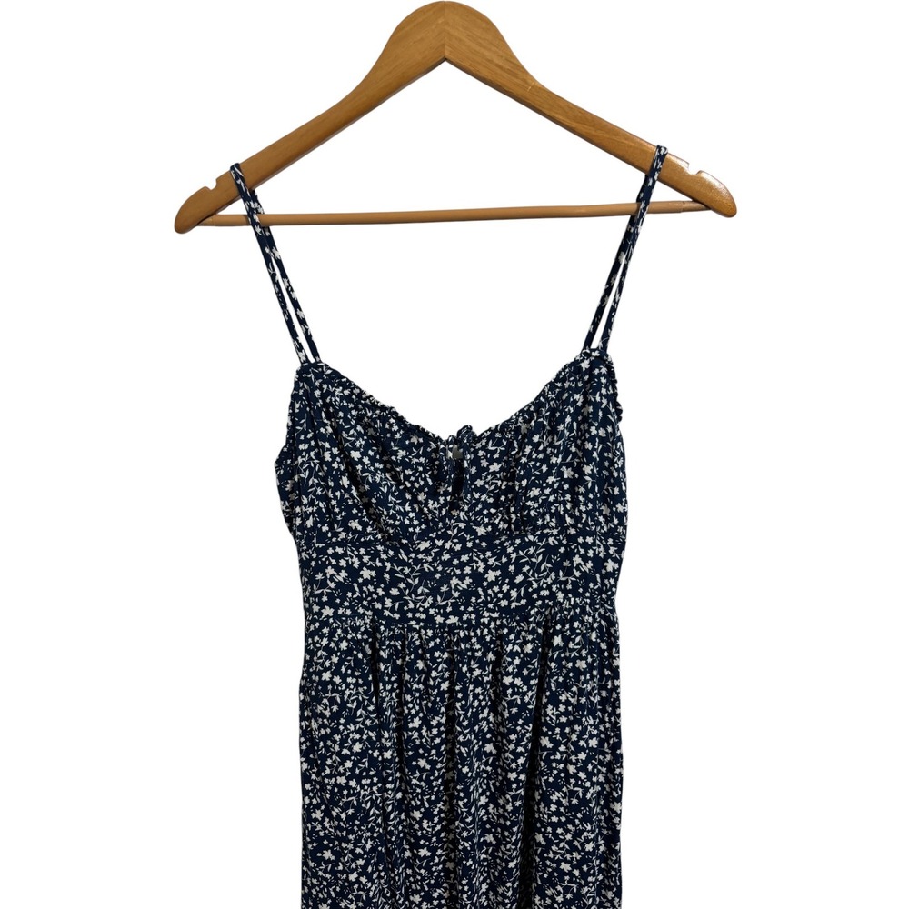 Old Navy Floral Ditsy Midi Dress Smocked Back Pockets Milkmaid Cottagecore XS - Picture 8 of 13